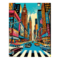 KIT PAINT BY NUMBERS CON BASTIDOR NEW YORK RETRO 40X50